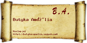 Butyka Amália névjegykártya