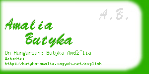 amalia butyka business card